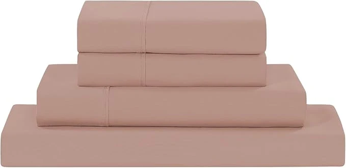 Trusted Modern Threads Soft Microfiber Solid Sheets - Luxurious Microfiber Bed Sheets - Includes Flat Sheet Fitted Sheet with Deep Pockets amp Pillowcases Rose California King Recyclable