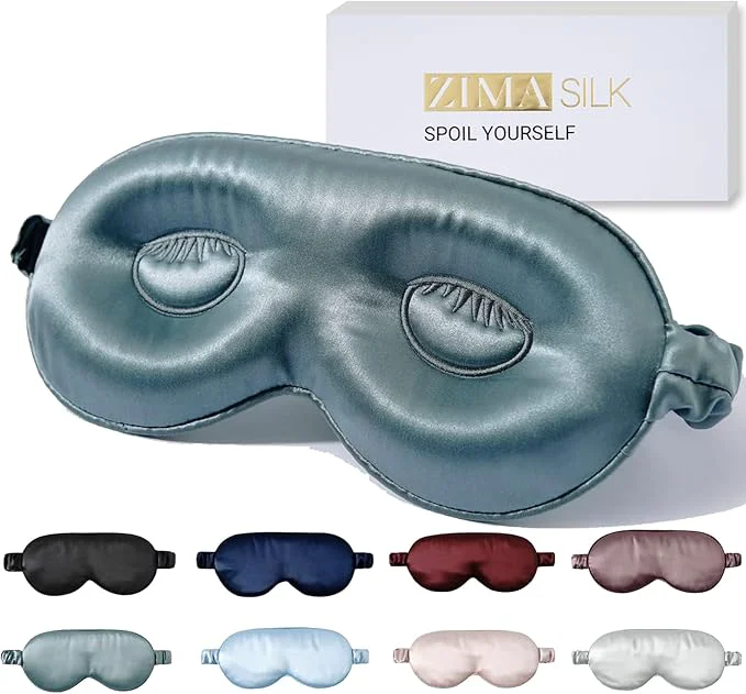 Expertly Made ZIMASILK Adjustable 22 Momme Mulberry Silk Sleep Mask 3D Contoured Cup Stylish