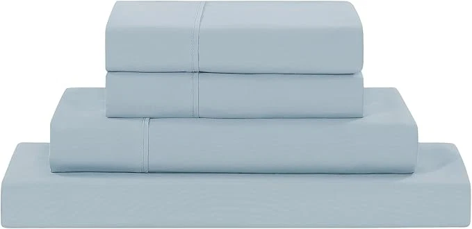 Exceptional Modern Threads Soft Microfiber Solid Sheets - Luxurious Microfiber Bed Sheets - Includes Flat Sheet Fitted Sheet with Deep Pockets amp Pillowcases Blue Mist Full Natural
