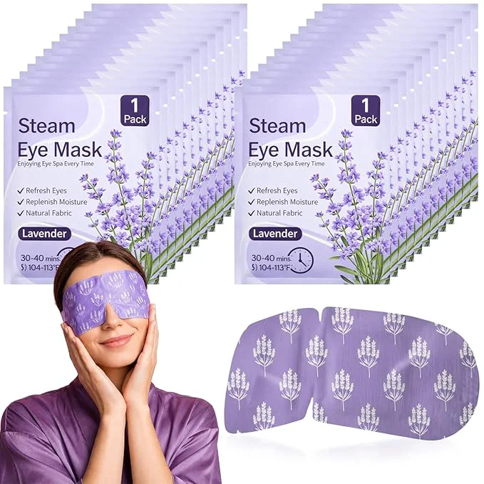 Traditional 100 Pcs Steam Eye Masks for Dry Eyes Lavender Self Heated Steam Warm Eye Mask Professional