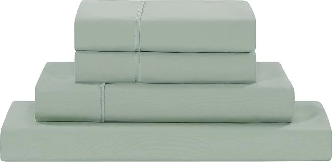 Stylish Modern Threads Soft Microfiber Solid Sheets - Luxurious Microfiber Bed Sheets - Includes Flat Sheet Fitted Sheet with Deep Pockets amp Pillowcases Seafoam Full Responsible
