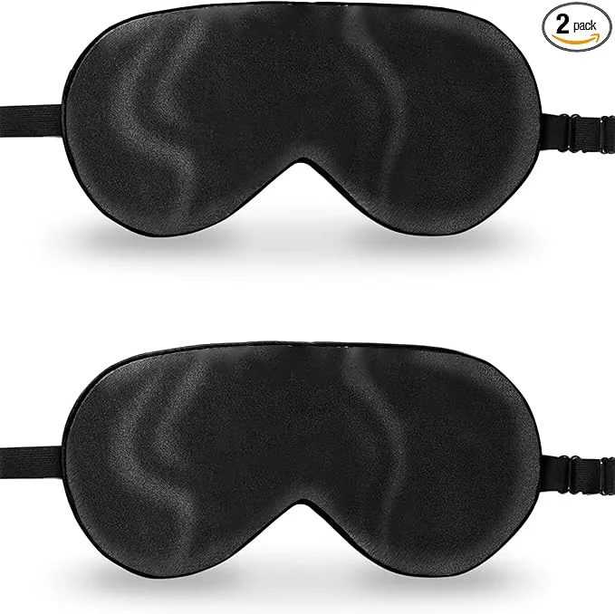 Smart ZIMASILK 2 Pack Natural Silk Sleep Mask Adjustable Super-Smooth Soft Eye Functional