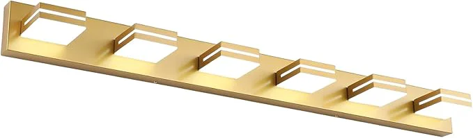 Stylish SineRise LED Modern Bathroom Vanity Light Fixtures Matte Gold Modern Acrylic Durable