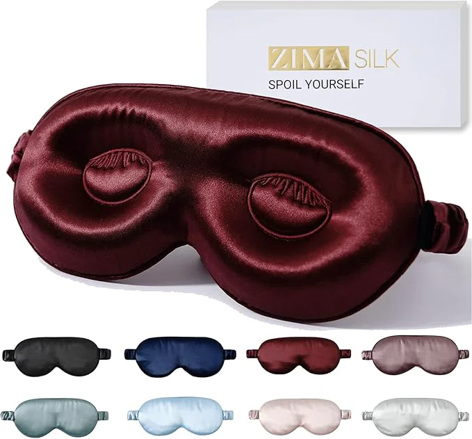 High-Grade ZIMASILK Adjustable 22 Momme Pure Mulberry Silk Sleep Mask 3D Contoured Enhanced