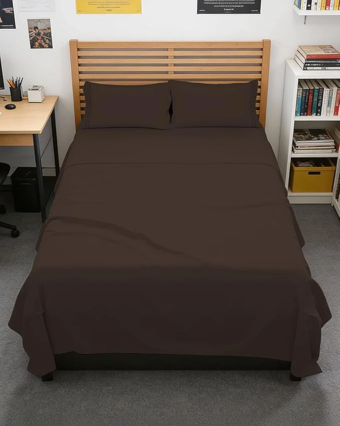 Full XL Bed Sheet - 4 Piece Full XL Bed Sheets Set - Soft Breathable amp Cooling - Hotel Luxury Bedding for Women Men Kids Teens Boys amp Girls - Deep Pockets Comfy Fade and Wrinkle - Brown User-Friendly