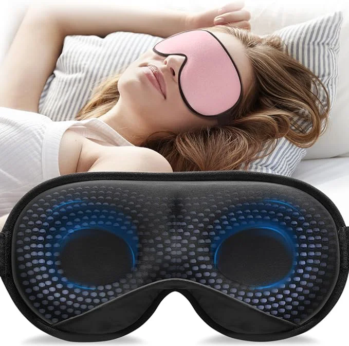 Green YFONG Weighted Sleep Mask Women Men 3D Eye Mask Blocking Lights Sleeping Mask Smart
