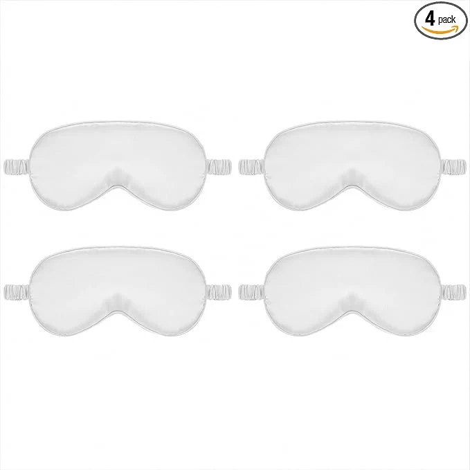 Consistent Silk Sleep Eye Mask 4 Pack Mulberry Silk Sleep Mask Eye Cover Blindfold Secure