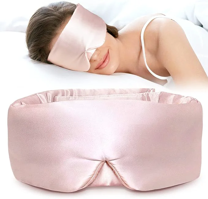 Unique LitBear Silk Sleep Mask for Side Sleeper Eye Mask Sleeping for Women Men Refined
