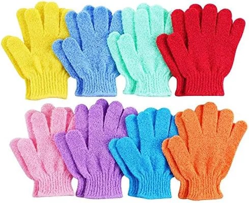 Recyclable 16 pcs Exfoliating Shower Gloves Double Sided Exfoliating Bath Gloves Deep Casual