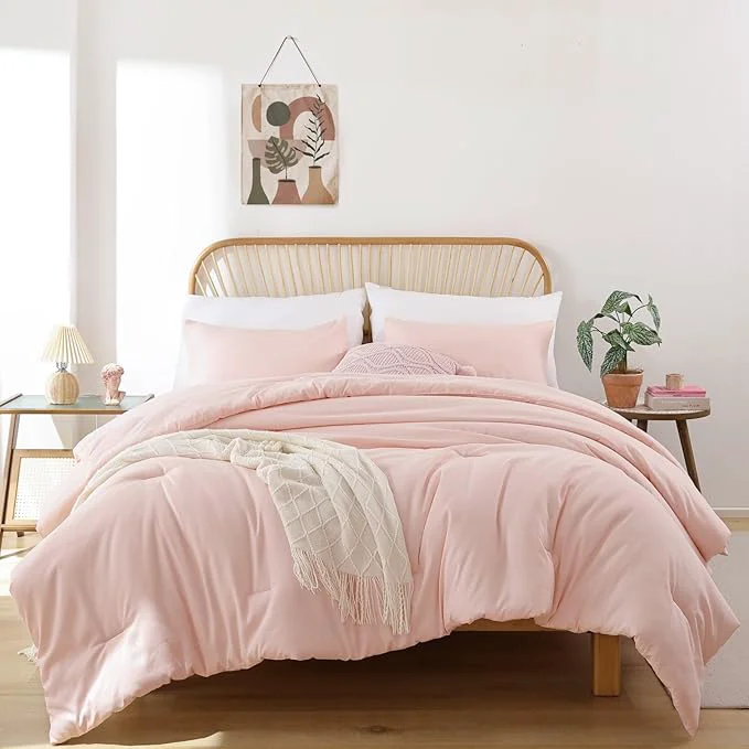 Casual ROSGONIA King Size Comforter Set Blush 3pcs 1 Boho Grey Comforter amp 2 Pillowcases All Season Bedding Soft Lightweight Bedspread Blanket Quilt Fashionable
