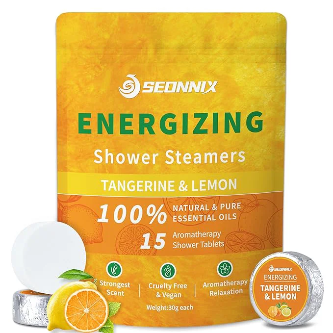 Exclusive Shower Steamers Aromatherapy 15 Pack Tangerin Lemon Shower Bombs Efficient