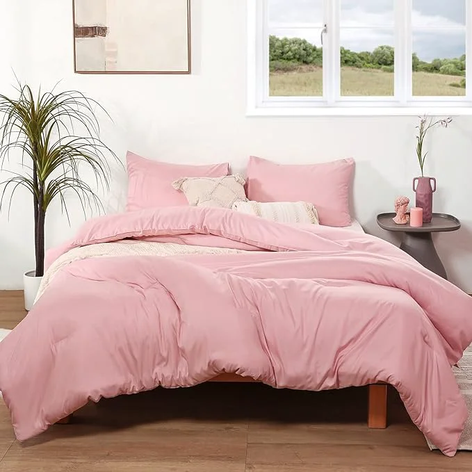 Effective ROSGONIA Pink California King Comforter Set 3pcs Oversized Boho Lightweight Microfiber Blanket Quilts Gifts High-Quality