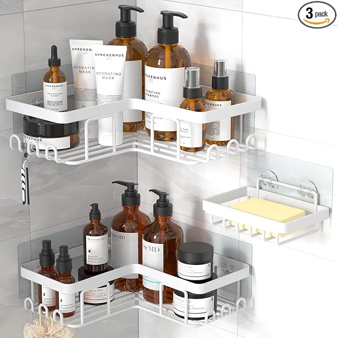 Flexible YASONIC Corner Adhesive Shower Caddy Unique