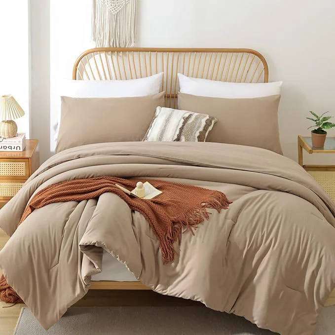 Green ROSGONIA Twin Twin XL Comforter Set for Girls Boys Taupe Brown 1 Tan Comforter amp 1 Pillowcase All Season Kids Comforter Lightweight Dorm Bedding Refined