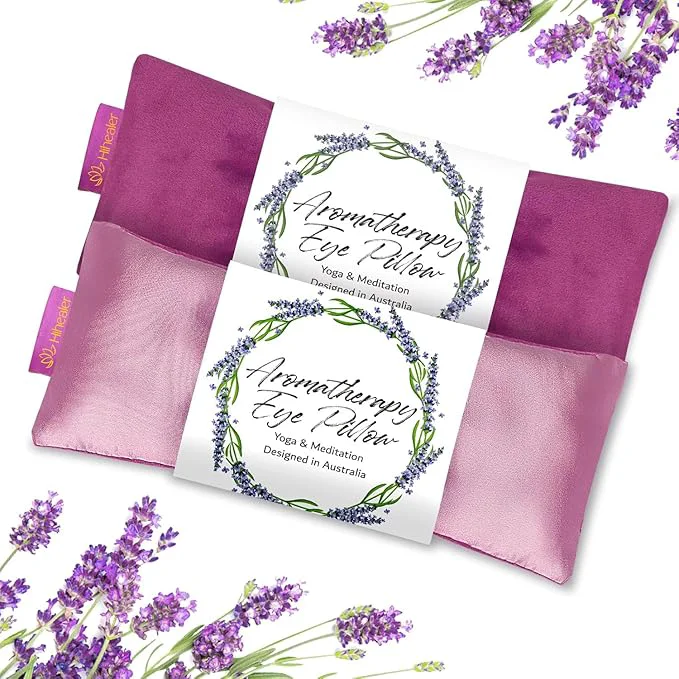 Efficient Weighted Eye Mask for Sleep Meditation Lavender Eye Pillow Heated for Headache Clean