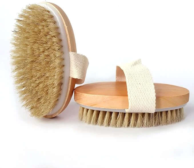 Trusted 2 Pcs Dry Brushing Body Brush Natural Bristle Exfoliating Body Scrubbers