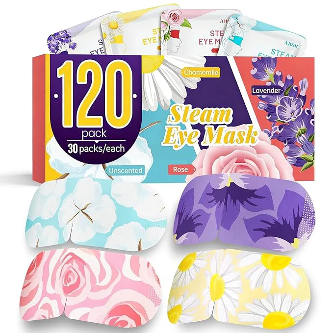 Powerful AROIC 120 Pack Steam Eye Masks Disposable Heated Sleep Eye Mask Exclusive