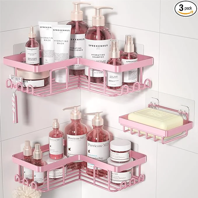 Reusable YASONIC Corner Adhesive Shower Caddy Relaxed