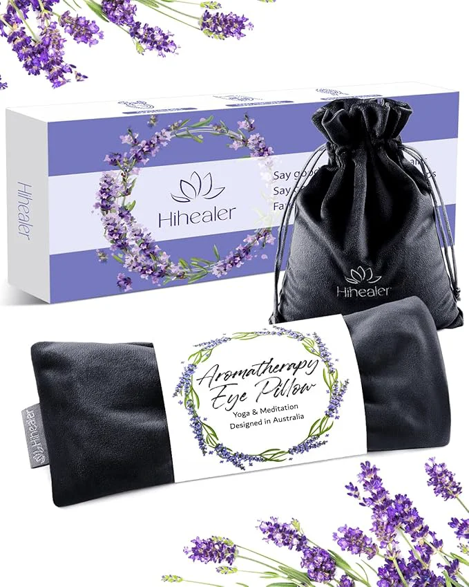 Solid Lavender Eye Pillow for Relaxation Sleep – Weighted Eye Mask for Headache Top-Quality