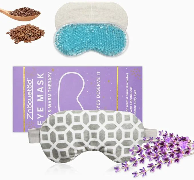 High-Quality 2 in 1 Heated Ice Eye Mask Moist Heat Eye Mask Lavender Flaxseed Sinus Pillow Detailed