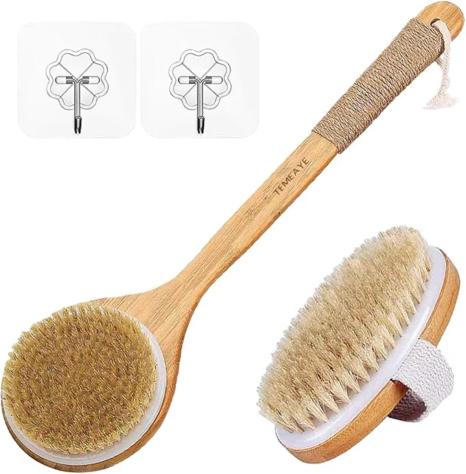 Expertly Made TEMEAYE Dry Brushing Body Brush Sets Wooden Handle Combined Classic