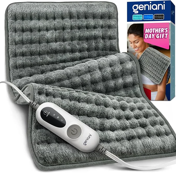 Luxury GENIANI Mothers Day Gifts for Mom – Electric Heating Pad for Back Neck Detailed