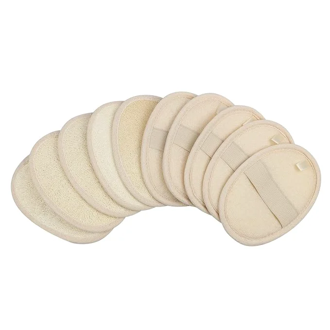 Easy-to-Use 10-Pack Exfoliating Loofah Sponge Pads Environmentally Friendly