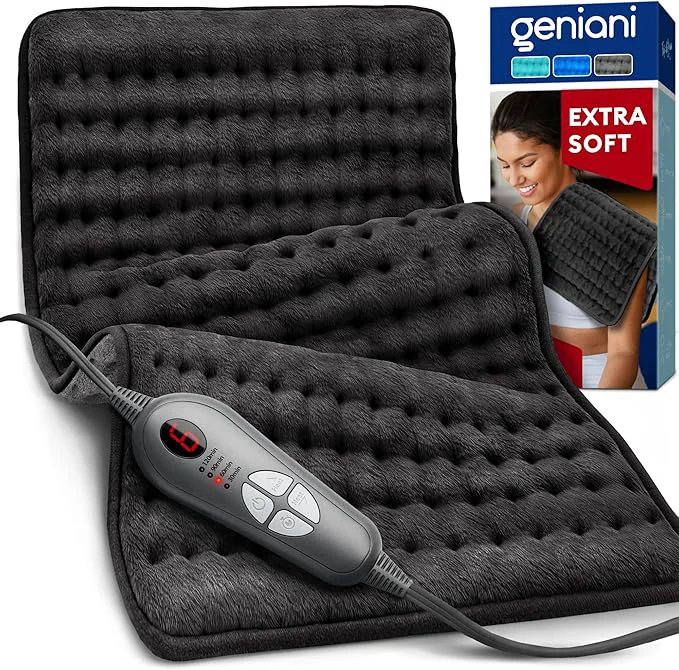 Long-Lasting GENIANI Electric Heating Pad for Back Pain Cramps Relief Electric Throw Detailed