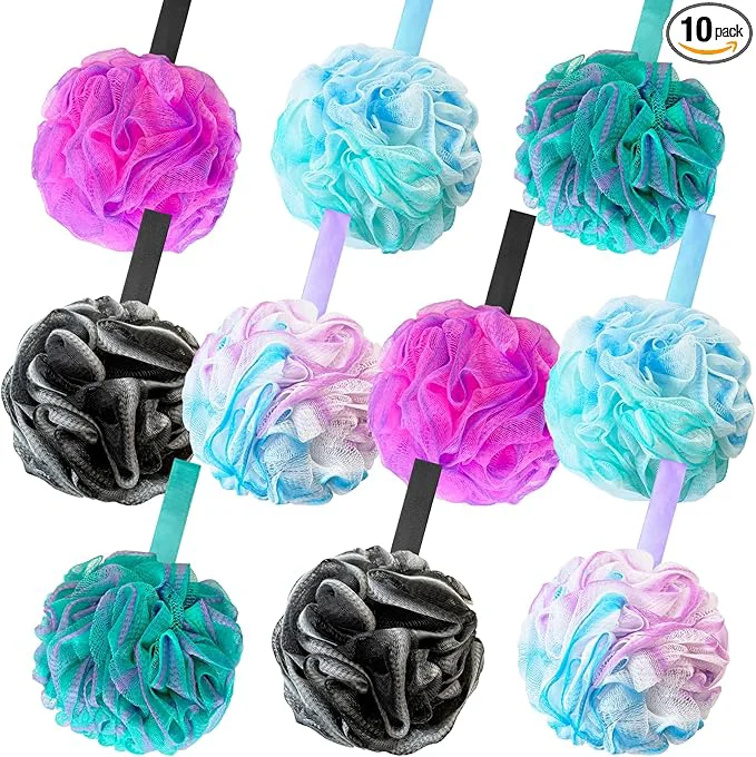 Healthy 10 Pack Bath Sponges Loofahs 40g Soft Mesh Shower Loofahs Body Scrubber Bath Recyclable