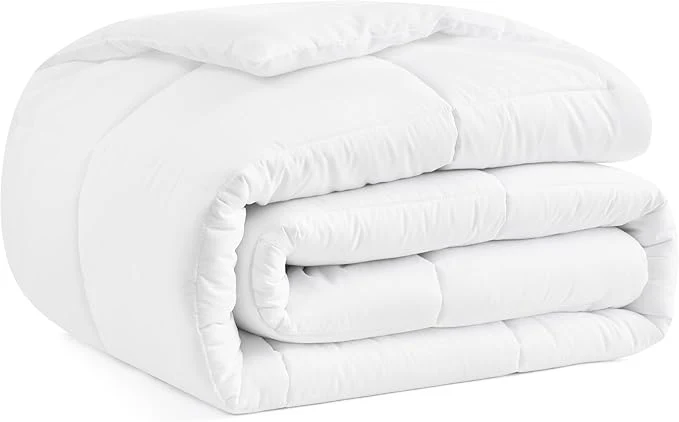 Unique Casual Living Duvet Insert King Comforter Cooling Blanket Lightweight Hypoallergenic Reversible White Comforter with Box Stitching Fluffy Bedding Down Machine Washable King White Certified