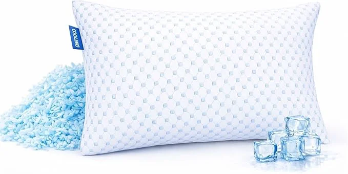 Refined Nestl Cooling Pillow for Sleeping 1 Pack Luxury Shredded Memory Foam Pillows Queen Size Adjustable Cold Gel Pillows for Hot Sleepers Supportive Cool Pillow for Side Back Stomach Sleepers Original Design