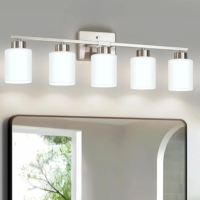 Casual FonmYim Brushed Nickel Bathroom Light Fixtures 5-Light Modern Vanity Light Trendy