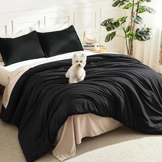 Trendy Litanika Twin XL Comforter Set Black - 2 Pieces Extra Long Bed Set for College Dorm All Season Bedding Set for Girls and Boys Optimized