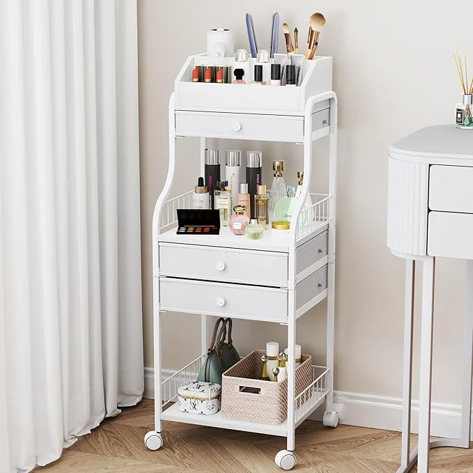 Detailed HapiRm Floor Makeup Organizer Storage Carefully Designed
