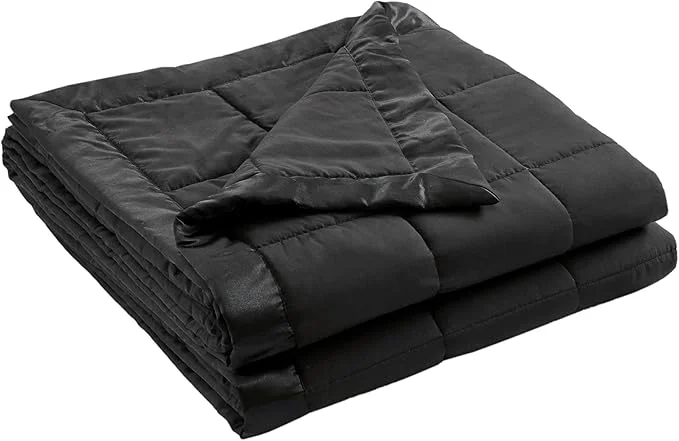 Enhanced Madison Park Twin Size Blanket Ultra-Soft Microfiber Twin Size Box Quilting with Satin Binding All Season amp Lightweight Twin Summer Blanket for Bed Couch amp Sofa Twin Black Original Design