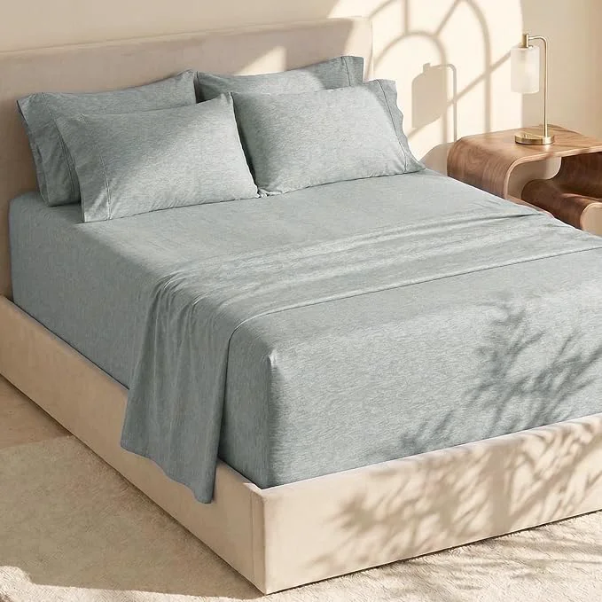 Effective Hearth amp Harbor Bed Sheets Luxury Soft 6 Piece Bed Sheet Set Extra Deep Pocket Fitted Sheets Fits Mattress up to 21 quot Double Brushed Bedding Sheets amp Pillowcases Smooth