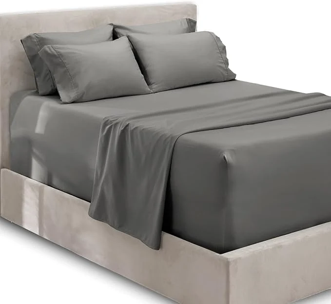 Detailed Hearth amp Harbor Extra Deep Pocket Sheets - Fits Mattress 18-24 Inches Deep - Extra Deep Pocket Twin XL Sheets Sets - 4 Piece Twin XL Size - Gray Luxury