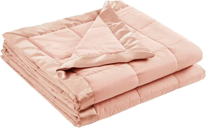 Relaxed Madison Park Windom Down Blanket Premium 3M Scotchgard Moisture Wicking Treatment Lightweight and Soft Bed Cover For All Season Satin Trim Blush Twin Optimized