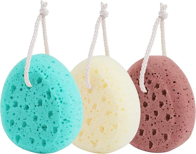 Soft 3 Pcs Bath Sponge for Women Body Wash Sponges Loofah Body Scrubber 3 Colors Superior