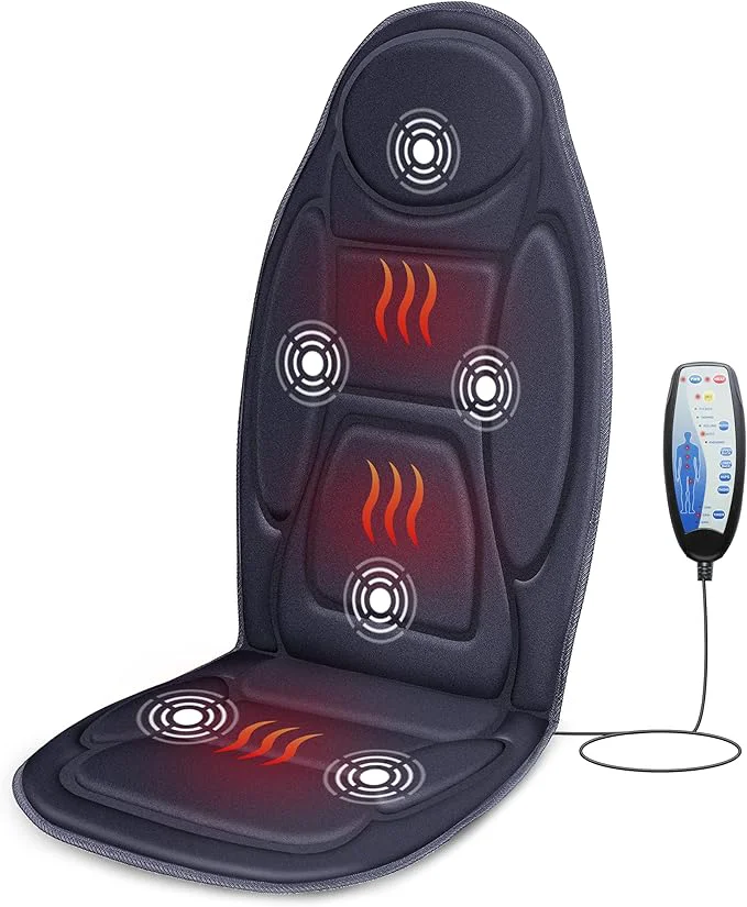 Carefully Designed Snailax Back Massager with Heat Vibration Massage Seat Cushion with 6 Official