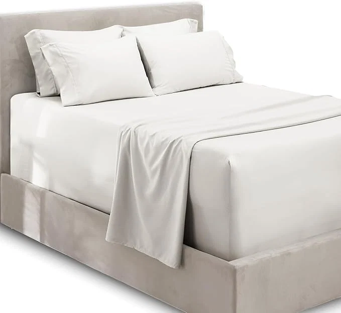 Artisan Hearth amp Harbor Extra Deep Pocket Sheets - Fits Mattress 18-24 Inches Deep - Extra Deep Pocket California King Size - 6 Piece Cal King Sheets - Cal King White Top-Quality
