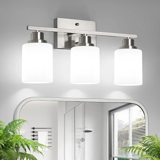 Premium Ascher Bathroom Light Fixtures 3-Light Vanity Light Over Mirror Brushed Powerful