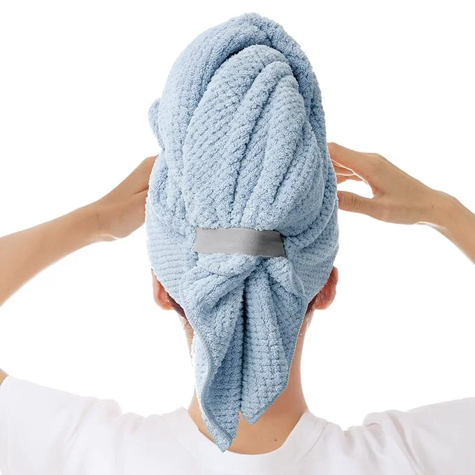 Enhanced Large Microfiber Hair Towel Wrap Green
