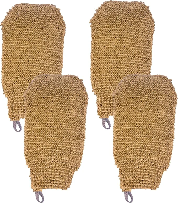Environmentally Friendly Natural Exfoliating Hemp Bath Mitt Shower Gloves Loofah Washcloth Sponge High-End
