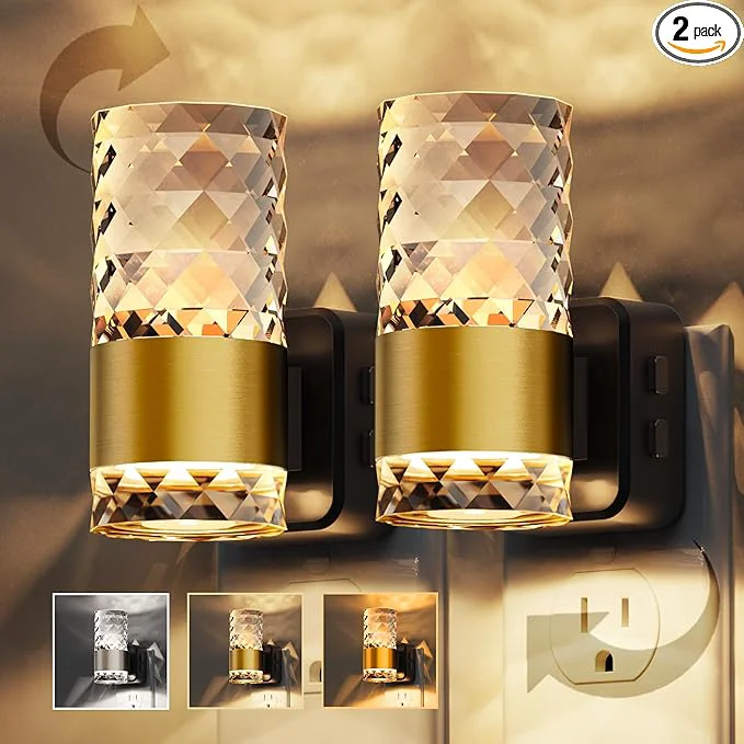 Genuine L LOHAS LED Night Light Modern Night Lights Plug into Wall 2 Pack Functional