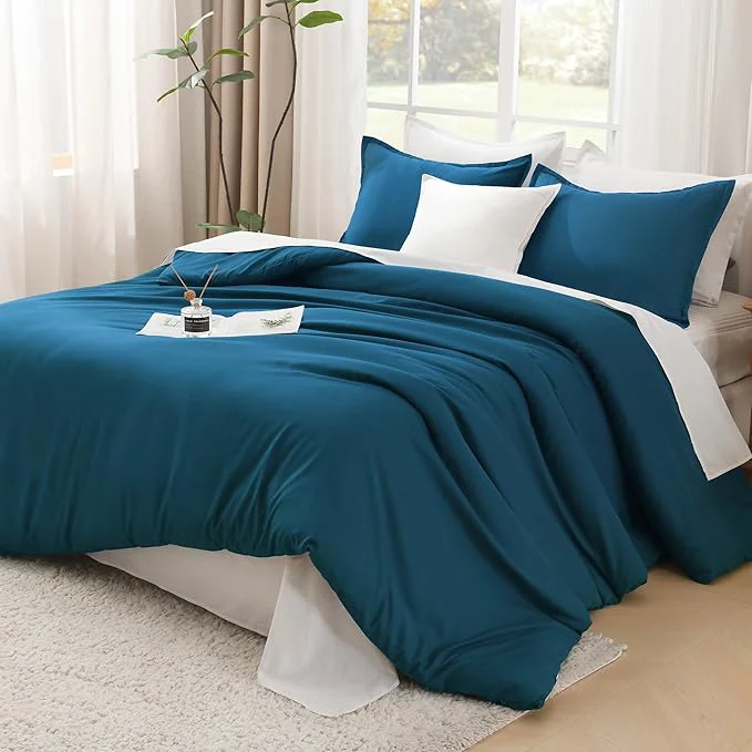 Classic Litanika Teal Comforter King Size 3 Pieces Turquoise Lightweight Solid Bedding Comforter Set All Season Fluffy Bed Set 104x90In Comforter amp 2 Pillowcases Fast