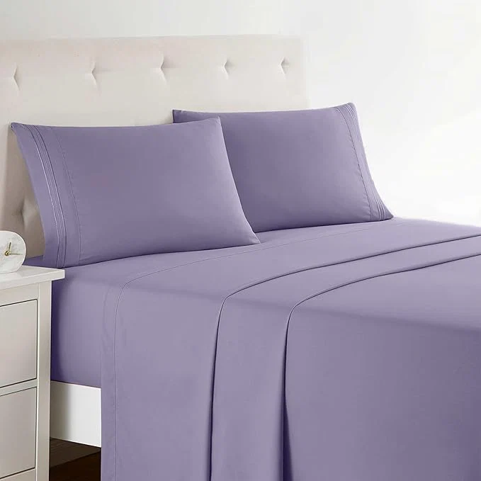 Versatile Clara Clark Bed Sheets Premier 1800 Series 4 Piece Bed Sheet Set Deep Pocket Wrinkle Fade Stain Resistant Luxury Soft Bedding Sheets amp Pillowcases King Lavender Premium
