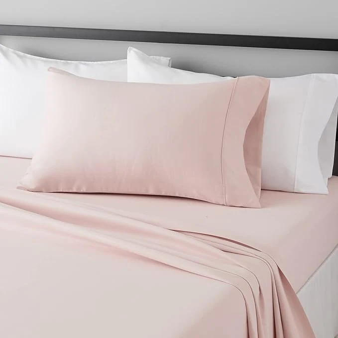 Innovative Amazon Basics Lightweight Super Soft Comfortable Easy Care Microfiber 3-Piece Bed Sheet Set with 14-Inch Deep Pockets Easy to Wash Twin XL Blush Pink Solid Elegant