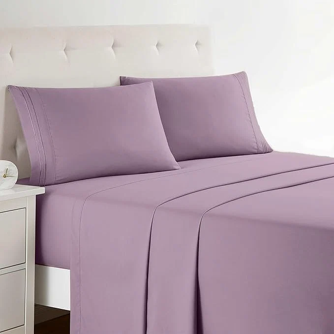 Excellent Clara Clark Bed Sheets Premier 1800 Series Bed Sheet Set Deep Pocket Wrinkle Fade Stain Resistant Luxury Soft Bedding Sheets amp Pillowcases Twin Dusty Purple Unique