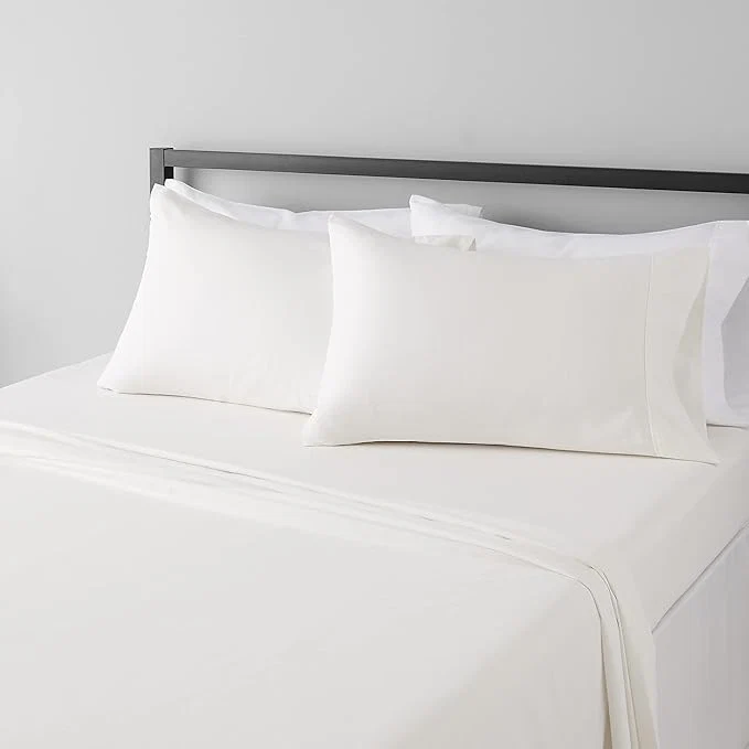 Smooth Amazon Basics Lightweight Super Soft Microfiber 4 Piece Sheet Set Wrinkle Resistant with 14-Inch Deep Pockets Full Cream Solid Unique